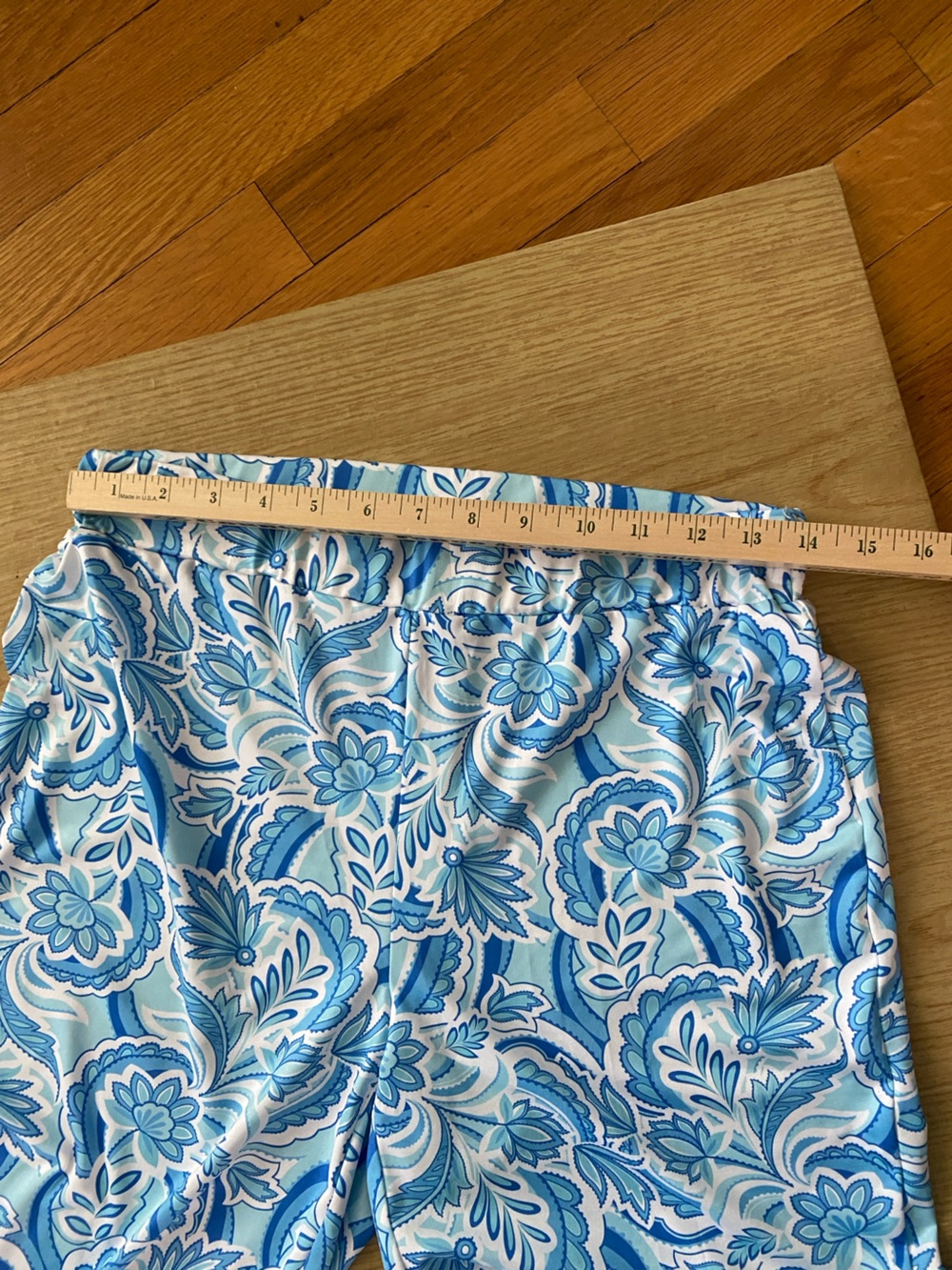 Stella Parker Blue Floral Print Women’s Lounge Pants capri length. NWT SMALL - Picture 5 of 9